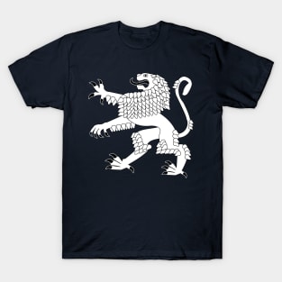 Heraldic Rampant Lion (White) T-Shirt